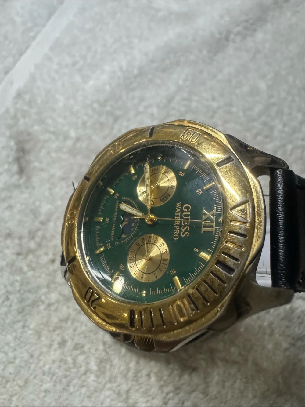 Guess Gold-Tone Case Green Dial Men’s Watch
